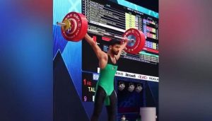Talha Talib won the bronze medal in weightlifting