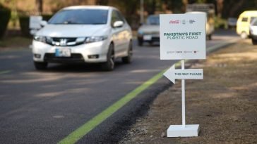 Plastic road in Islamabad