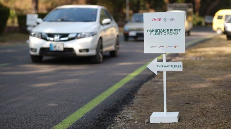 Plastic road in Islamabad