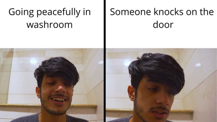 Washroom door knock
