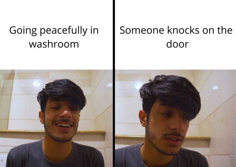 Washroom door knock
