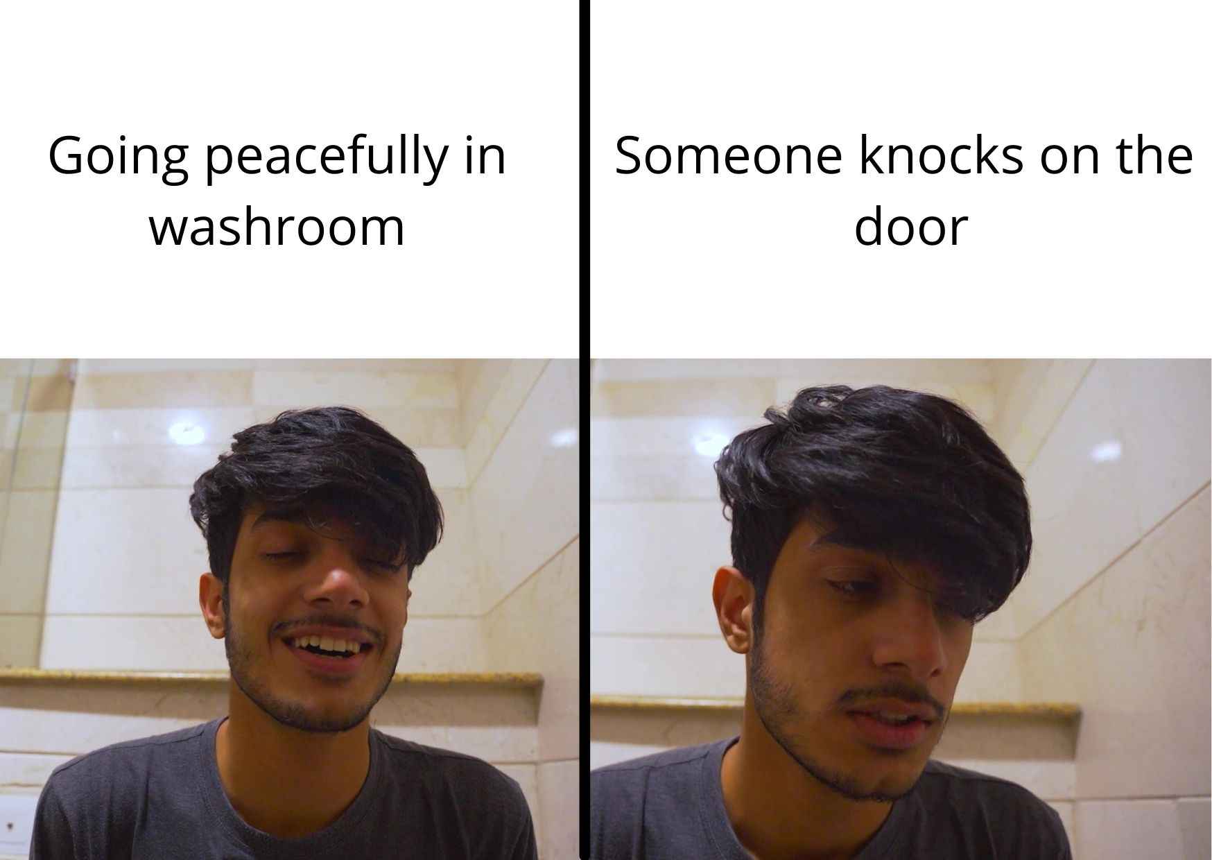 Washroom door knock