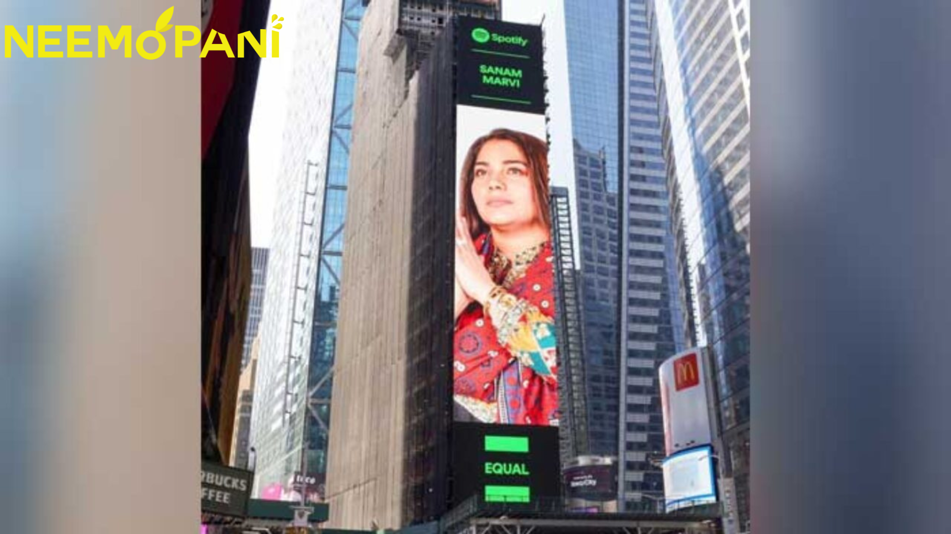 Sanam Marvi featured on Times Square Billboard