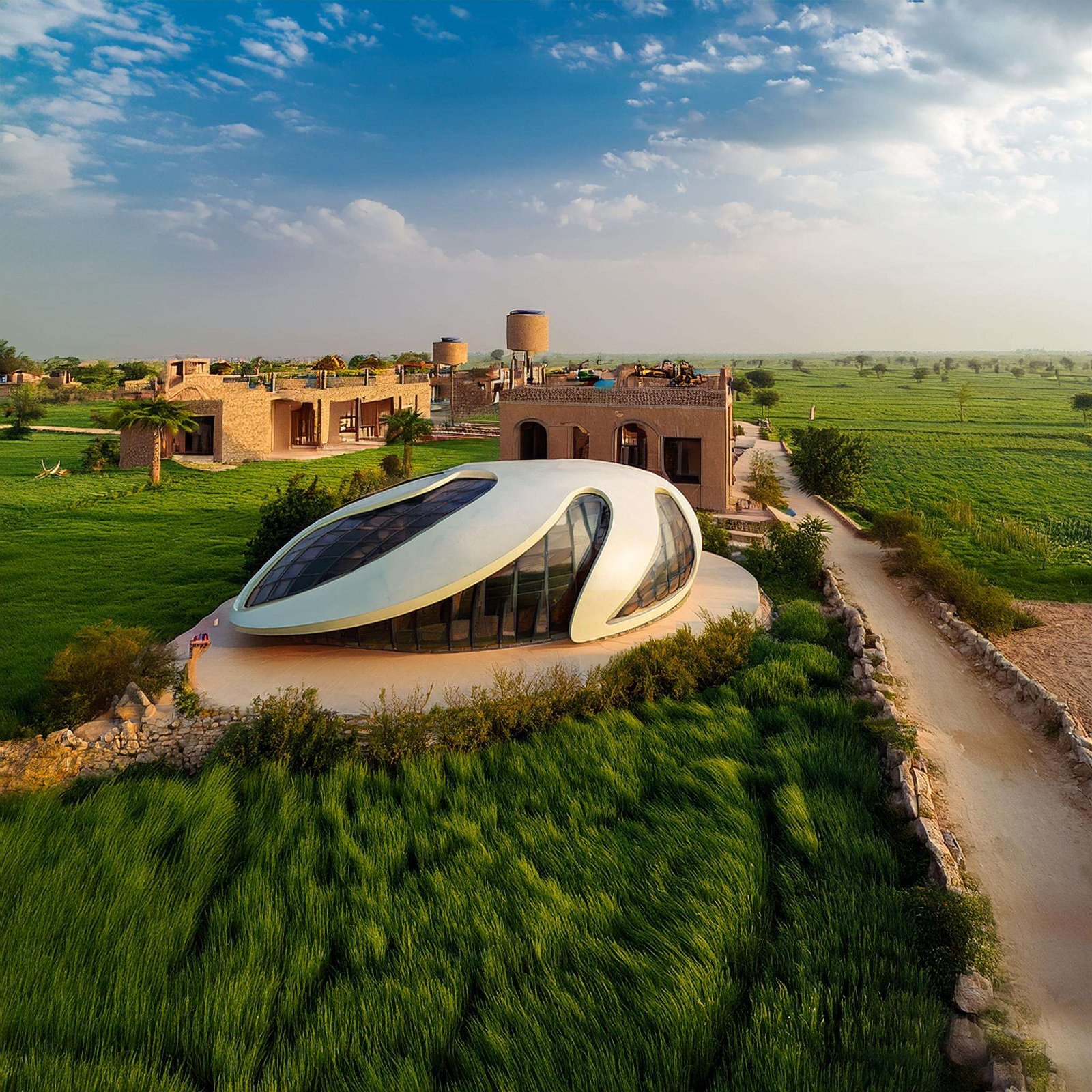 modern house in a pakistani village