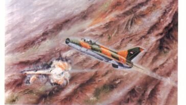 hussaini painting of pakistani pilot shooting down Israeli jet neemopani article