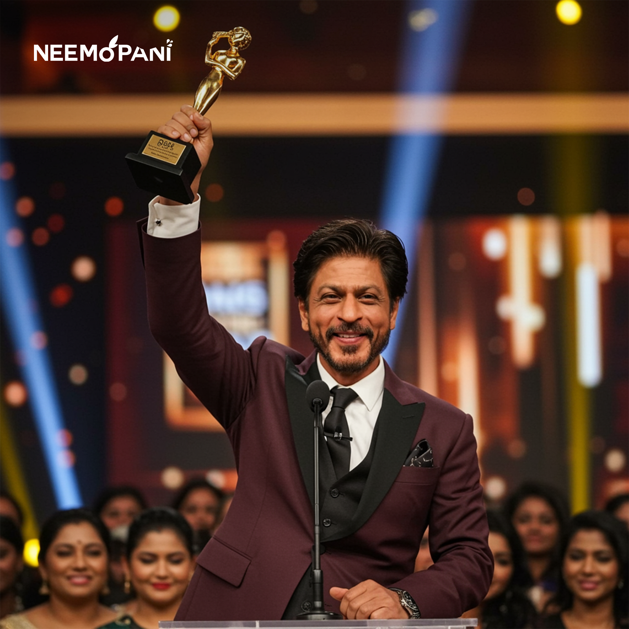 shahrukh khan recieving an award at an award show